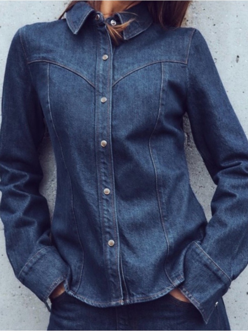 Zara Premium Denim Collection. Denim western Shirt size S made in Portugal